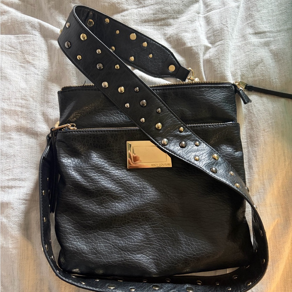 Juicy Couture Black Crossbody Bag with Gold Studs